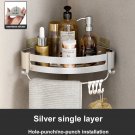 silver 1 layer_Shower Corner Shelf Bathroom Storage Shelves No Drilling  Space Aluminum Adhesive She