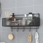 1pc White_Punch-free Bathroom Shelf Wall Mounted Kitchen Storage Rack Square Shampoo Storage Shelves