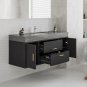 White_48 Inch Wall Mounted Bathroom Vanity with Sintered Stone Countertop and Ceramic Basin Sink wit