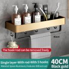 40cm-5hook-pole_YUNJIEYA Kitchen Hardware Shelf Hanger Bathroom Accessories Sets Golden Black Towel 