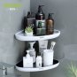 black_ECOCO Corner Bathroom Organizer Shelf Shampoo Cosmetic Storage Rack Wall Mounted Kitchen House