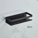 20cm black_Bathroom Shelf Stainless Steel Shower Rack Corner Shelf Square Bath Shower Shelf Nail Fre