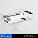 28cm chrome_Bathroom Shelf Stainless Steel Shower Rack Corner Shelf Square Bath Shower Shelf Nail Fr