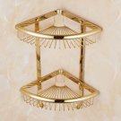 2 layer gold_Vidric Luxury Gold/Chrome/Vintage bathroom brass shelves shampoo holder corner bath bas