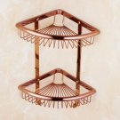 2 layer rose gold_Vidric Luxury Gold/Chrome/Vintage bathroom brass shelves shampoo holder corner bat