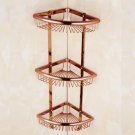 3 layer rose gold_Vidric Luxury Gold/Chrome/Vintage bathroom brass shelves shampoo holder corner bat