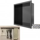Black With Led Light_1Piece Square SUS304 Lacquered Recessed Bath Wall Niche LED Light Single Shelf 