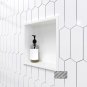 Black With Led Light_1Piece Square SUS304 Lacquered Recessed Bath Wall Niche LED Light Single Shelf 