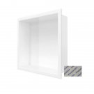 White Lacquer_1Piece Square SUS304 Lacquered Recessed Bath Wall Niche LED Light Single Shelf Organiz