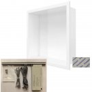 White With Led Light_1Piece Square SUS304 Lacquered Recessed Bath Wall Niche LED Light Single Shelf 