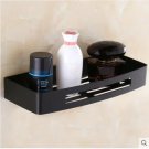 one tier black_Wall Mounted Black/Gold/Rose Gold/White Square Bathroom Shelf Soap Basket Bath Shower