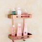 one tier black_Wall Mounted Black/Gold/Rose Gold/White Square Bathroom Shelf Soap Basket Bath Shower