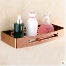 one tier rose gold_Wall Mounted Black/Gold/Rose Gold/White Square Bathroom Shelf Soap Basket Bath Sh