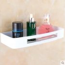 one tier white_Wall Mounted Black/Gold/Rose Gold/White Square Bathroom Shelf Soap Basket Bath Shower