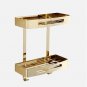 single tier gold_Wall Mounted Black/Gold/Rose Gold/White Square Bathroom Shelf Soap Basket Bath Show