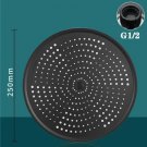 Black G_Big Panel Large Flow Supercharge Rainfall Ceiling Mounted Shower Head 360 Rotation High Pres