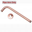 Shower Arm Only_Antique Red Copper Round 8" Rainfall Shower Head, Extension Pipe Wall Arm Shower Arm