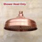 Shower Head Only_Antique Red Copper Round 8" Rainfall Shower Head, Extension Pipe Wall Arm Shower Ar