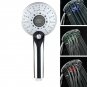 transparent color_1PCS LED Shower Head Digital Temperature Control Shower Sprayer 3 Spraying Mode Wa