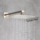 Brush Gold 10 inch_Rainfall Shower Head 8"/10"/12" Square Bathroom Ultrathin Rain Top Shower Head wi