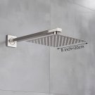 Brush Nickel 8 inch_Rainfall Shower Head 8"/10"/12" Square Bathroom Ultrathin Rain Top Shower Head w