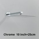 Chrome 10 inch_Rainfall Shower Head 8"/10"/12" Square Bathroom Ultrathin Rain Top Shower Head with S