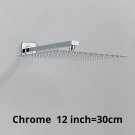 Chrome 12 inch_Rainfall Shower Head 8"/10"/12" Square Bathroom Ultrathin Rain Top Shower Head with S