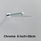 Chrome 8 inch_Rainfall Shower Head 8"/10"/12" Square Bathroom Ultrathin Rain Top Shower Head with Sh