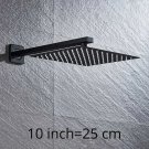 Matte Black 10 inch_Rainfall Shower Head 8"/10"/12" Square Bathroom Ultrathin Rain Top Shower Head w