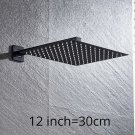 Matte Black 12 inch_Rainfall Shower Head 8"/10"/12" Square Bathroom Ultrathin Rain Top Shower Head w