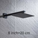 Matte Black 8 inch_Rainfall Shower Head 8"/10"/12" Square Bathroom Ultrathin Rain Top Shower Head wi