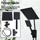 Black_1 Set Black High Pressure Square 8 Inch Rain Shower Head With High Pressure Handheld Shower Co