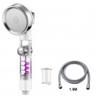 B silver hose_VILOYI Turbocharged Shower Head 3 Modes High Pressure Water Saving Adjustable Handheld
