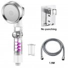 B silver suit_VILOYI Turbocharged Shower Head 3 Modes High Pressure Water Saving Adjustable Handheld