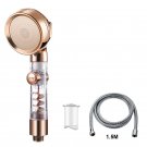 gold hose_VILOYI Turbocharged Shower Head 3 Modes High Pressure Water Saving Adjustable Handheld Sho