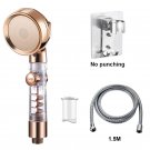 gold suit_VILOYI Turbocharged Shower Head 3 Modes High Pressure Water Saving Adjustable Handheld Sho