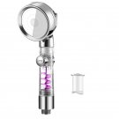 silver_VILOYI Turbocharged Shower Head 3 Modes High Pressure Water Saving Adjustable Handheld Shower