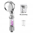 silver base_VILOYI Turbocharged Shower Head 3 Modes High Pressure Water Saving Adjustable Handheld S