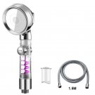 silver hose_VILOYI Turbocharged Shower Head 3 Modes High Pressure Water Saving Adjustable Handheld S
