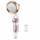 transparent gold_VILOYI Turbocharged Shower Head 3 Modes High Pressure Water Saving Adjustable Handh
