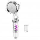 transparent silver_VILOYI Turbocharged Shower Head 3 Modes High Pressure Water Saving Adjustable Han
