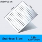 30cm 12in Square_FOHEEL 12/10/8/6 inch Square Shower head Polished Chrome Stainless Steel Bathroom R