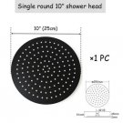 circular 10inch25x25_Stainless steel  Black Bathroom Ultrathin 2 mm Rain Shower Head 8/10/12 Inch Wa