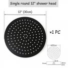 circular 12inch30x30_Stainless steel  Black Bathroom Ultrathin 2 mm Rain Shower Head 8/10/12 Inch Wa