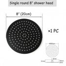 circular 8inch20x20_Stainless steel  Black Bathroom Ultrathin 2 mm Rain Shower Head 8/10/12 Inch Wal