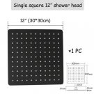 square 12inch30x30_Stainless steel  Black Bathroom Ultrathin 2 mm Rain Shower Head 8/10/12 Inch Wall