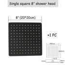 square 8inch20x20_Stainless steel  Black Bathroom Ultrathin 2 mm Rain Shower Head 8/10/12 Inch Wall 