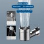black pipe_High Pressure Showerhead 4 Mode Rain Shower Head Massage Shower Head One-Key Stop Water W