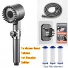 style3 shower set_High Pressure Showerhead 4 Mode Rain Shower Head Massage Shower Head One-Key Stop 