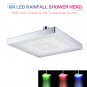 LED Rain Shower Head High Pressure Shower Head Water Save Automatically Color-Changing Temperature S
